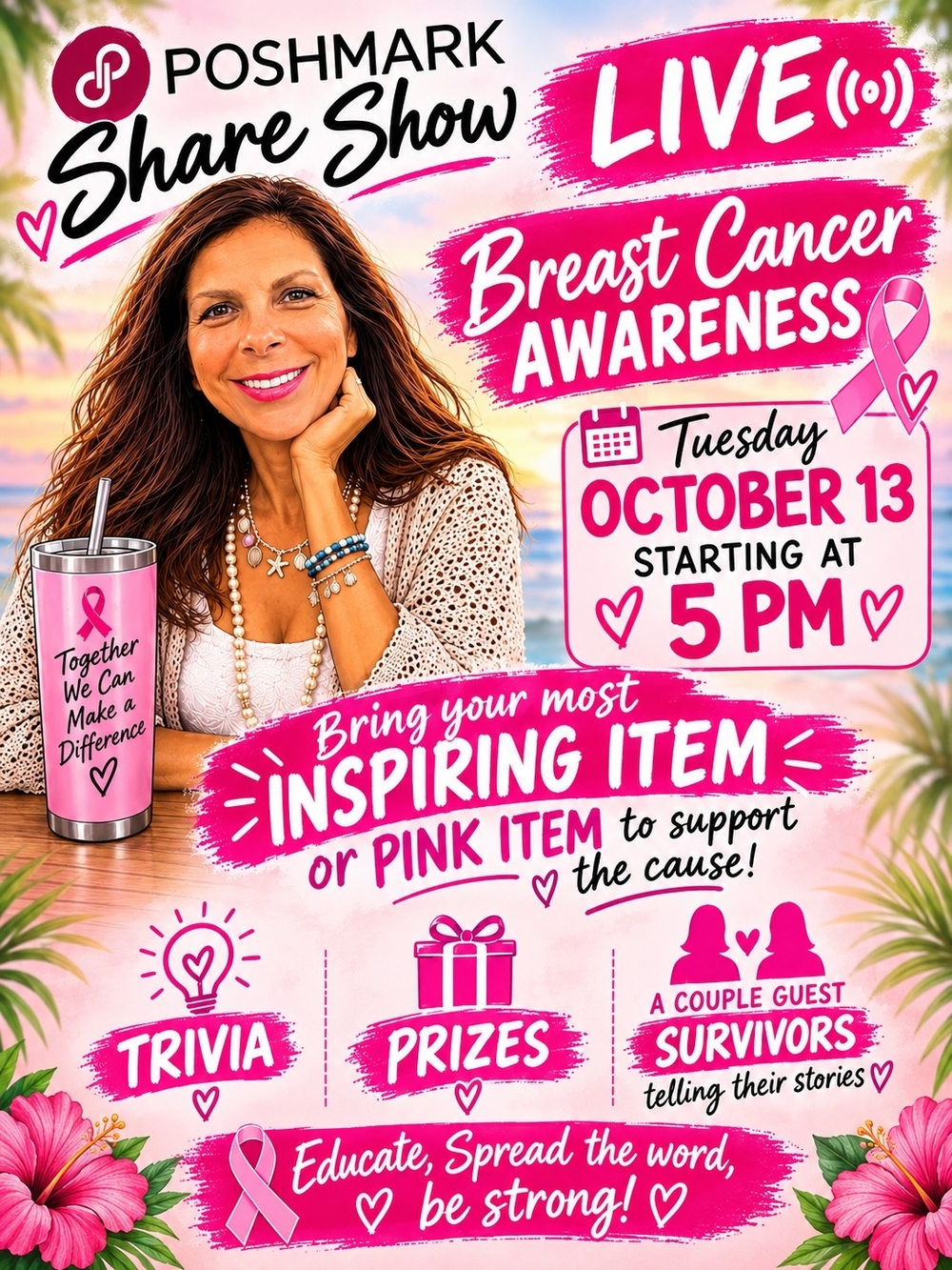 Breast Cancer Awareness Live Share Show TUE OCT 13 @5PM - Picture 1 of 1